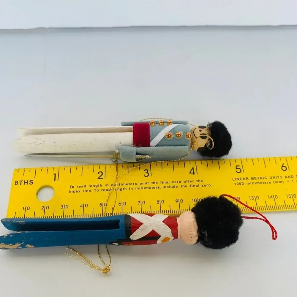 Vintage Clothes Pin Soldier Ornaments